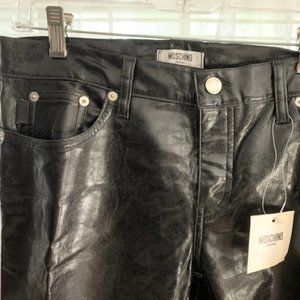 NWT Black Moschino Vegan "Leather" Pants Size 29